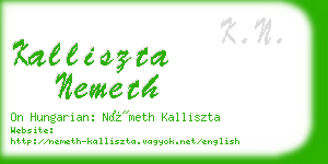 kalliszta nemeth business card